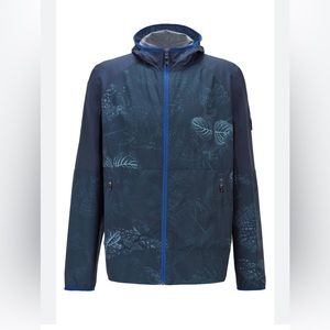 HUGO BOSS Men's Blue Garnet Hooded Packable Wind-Resistant Jacket SZ M